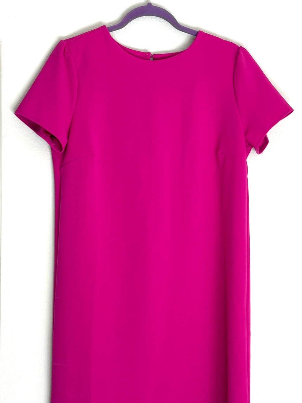 She + Sky Magenta Short-Sleeve Midi Shift Dress